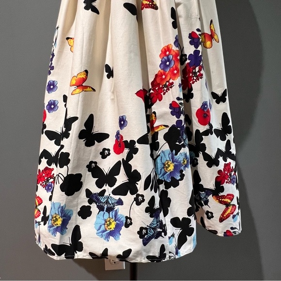 NWT Belle Poque Boutique Beautiful A-Line Dress in Colorful Butterfly Print Sz S - Picture 9 of 16